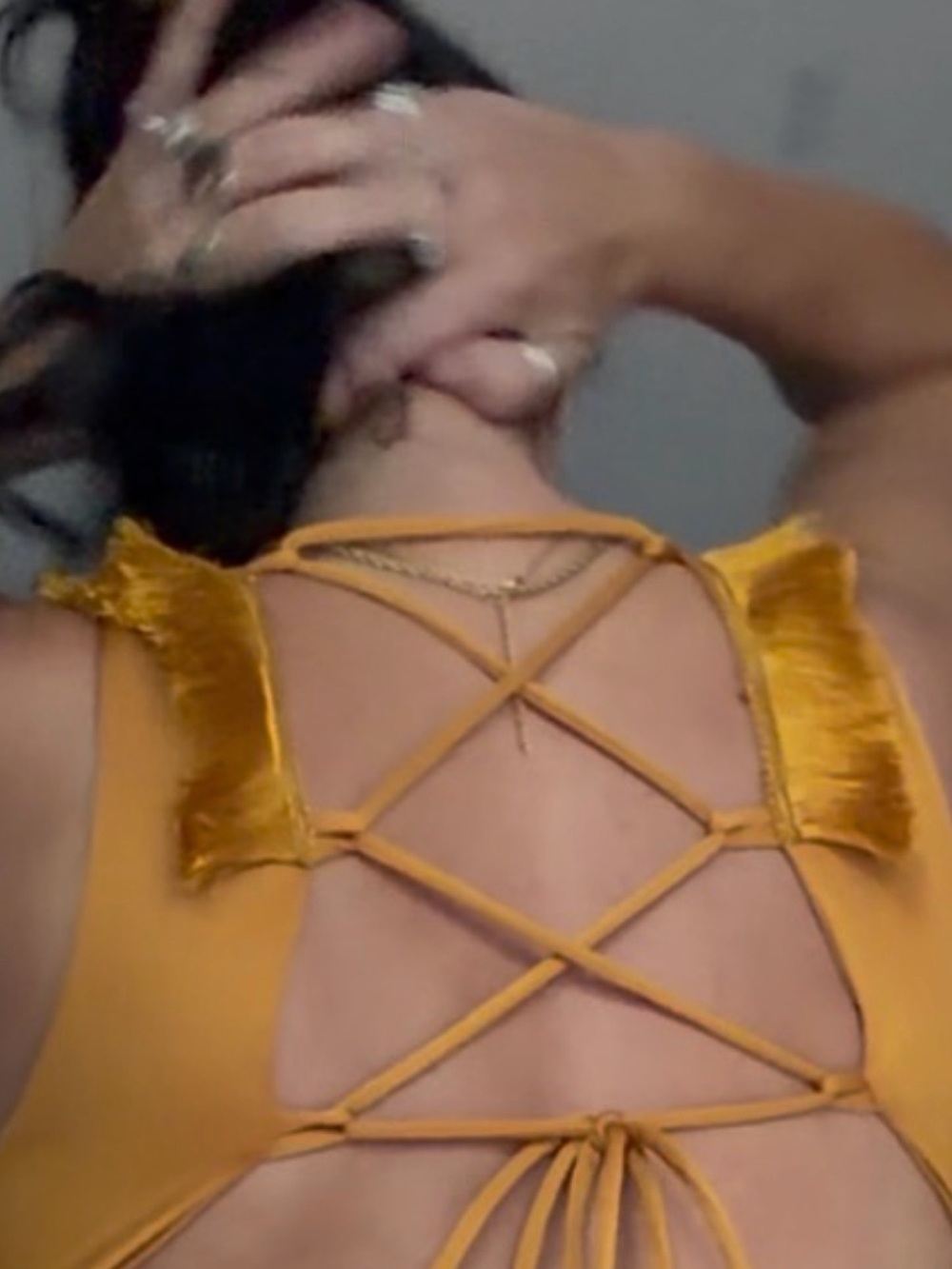 Luxxel Mustard Yellow Cutout Maxi Dress with Ring Detail MEDIUM - Picture 3 of 8